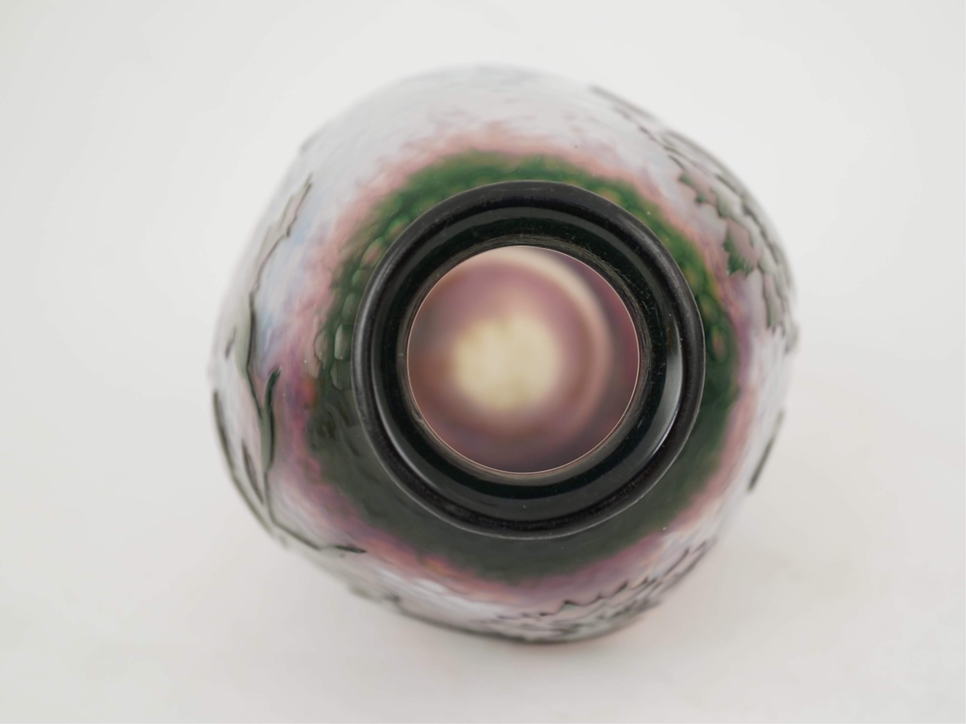 A small Daum Freres cameo glass vase